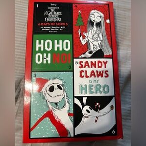 Nightmare Before Christmas 6 Days Of Socks Gift Pack Unisex New Unopened